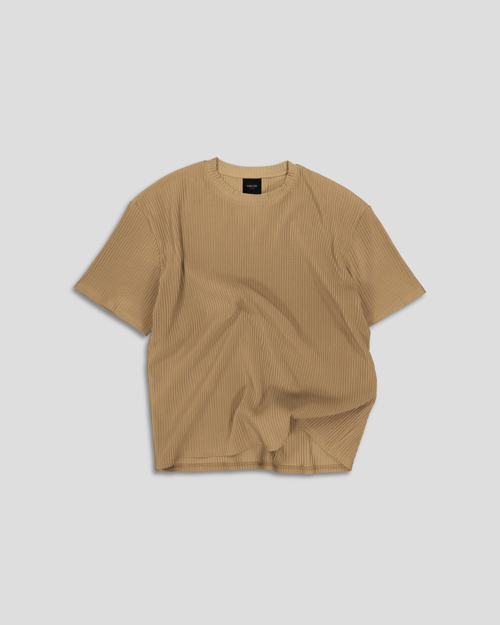 Off Court Pleated T-shirt - Light Brown T-shirt BEN KLARK   